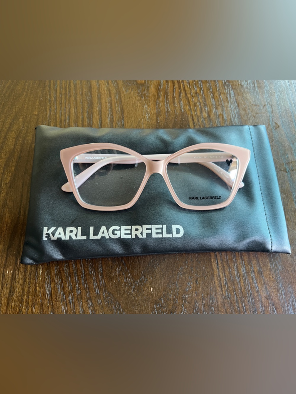 Karl Lagerfeld Women's Blush Pink Geometric Eyeglass Frames